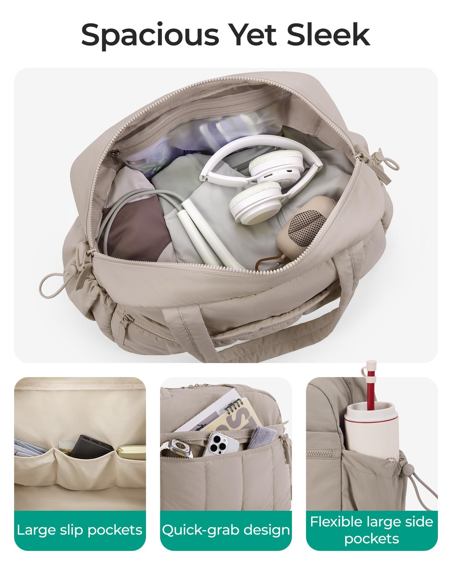 BAGSMART Gym Bag for Women, Duffle Bag for Travel with Wet Pocket, Lightweight Carry on Weekender Duffel, Water Resistant