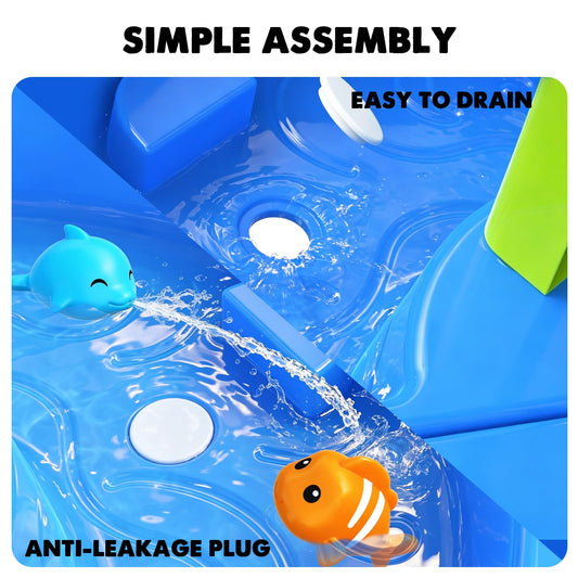 CozyBomB™ Water Table for Toddlers 3-5 | Outdoor Toys Water Play Table, Magnetic Fishing Toy Game, Summer Splash Pond Showers Sand Activity, Sensory Party Birthday Gift Kids Ages 4-8 9-12