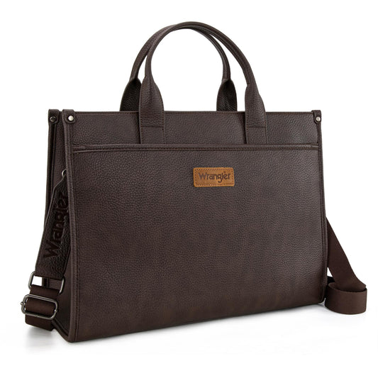 Wrangler Laptop Bag for Women 15.6 Inch Vintage Work Tote Bag for Business Briefcase Handbag with Adjustable Shoulder Strap Coffee WG288-8119CF