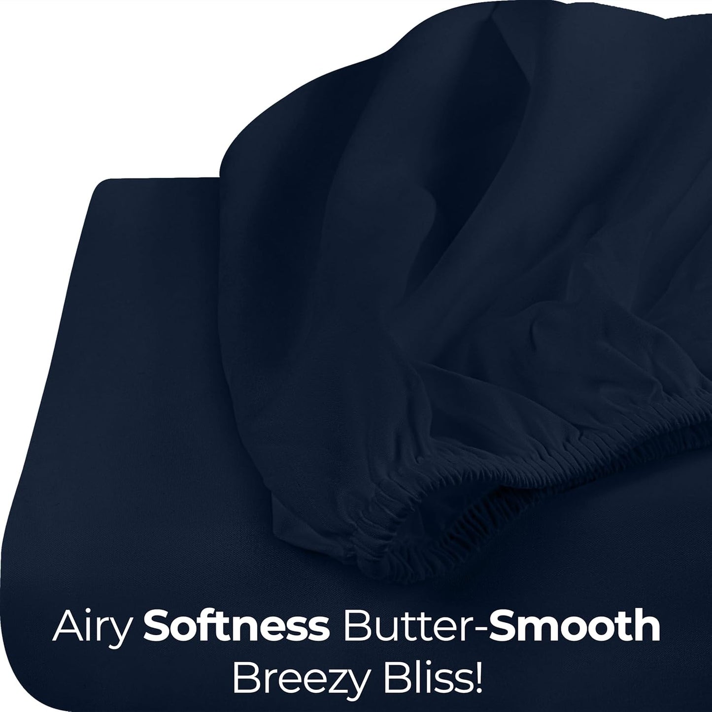 Utopia Bedding Full Fitted Sheet - Deep Pocket Soft Microfiber - Navy - Shrinkage & Fade Resistant