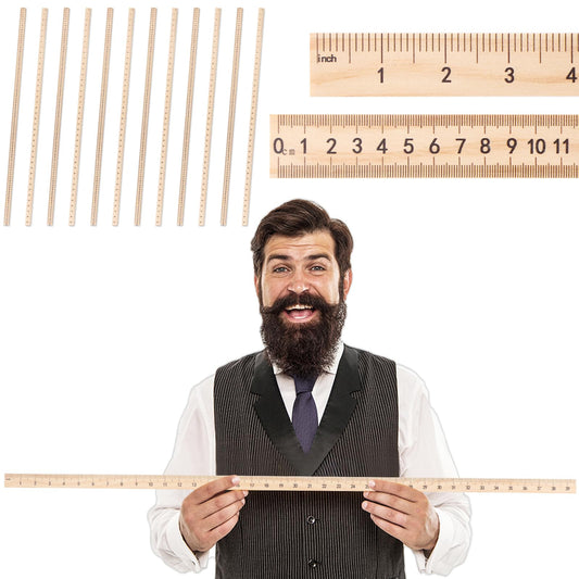 gisgfim 12 Pack 39 Inches Wood Double Sided Meter Stick Yard Stick Wood Economy Meterstick Wooden Ruler 100 Centimeters Measuring Yardstick Bulk School Classroom Home Office Kid Measuring Tailor Craft