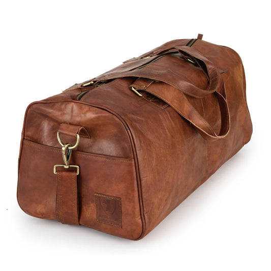 Berliner Bags Vintage Genuine Leather Duffle Bag Oslo for Travel or the Gym, Weekender, Travel Bag, Overnight Bag for Men and Women, Gift For Dad - Brown