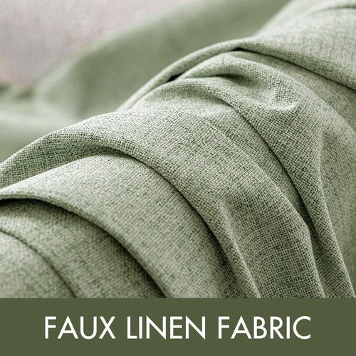 MIULEE Blackout Curtains - 100% Thermal Insulated Linen Texture Drapes | Sage Green, 52x54 Inch (2 Panels)