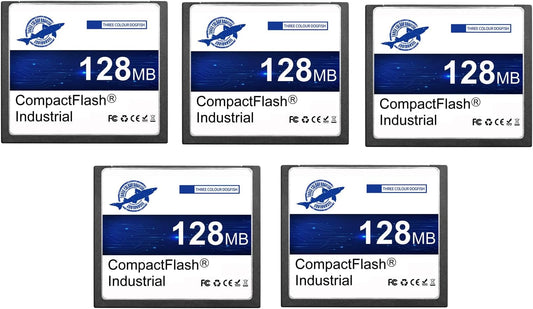 THREE COLOUR DOGFISH 128MB 5 Pack FAT16 Dogfish Compact Flash Memory Card High Performance Industrial CF Type I Card
