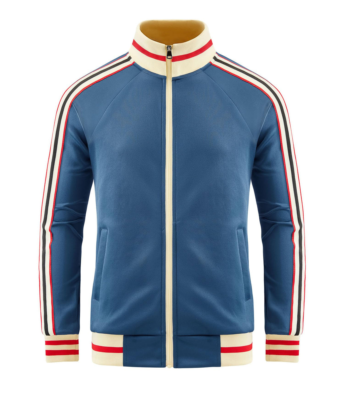 dioxoib Track Jacket Men Light Full Zip Up Running Jackets Tracksuit Long Sleeve Track Suits Sportswear Top Blue JK-TZ004-XL