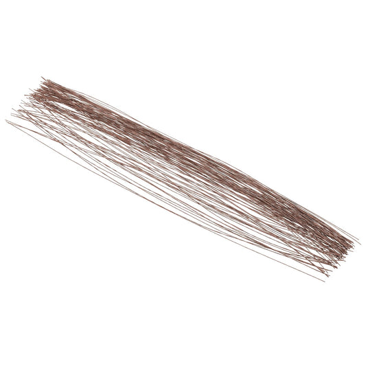 PATIKIL 28 Gauge 16" Floral Stem Wire, 100 Pcs Paper Wrapped Iron Artificial Flower Stem Accessories for DIY Bouquet Stem and Craft Decoration, Brown