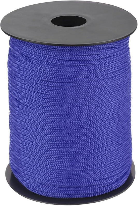 MECCANIXITY 1/8 Inch Polypropylene Rope Braided Ropes, 328ft Nylon Rope Hollow Utility Cord for Clothesline, Camping, Hiking, Outdoor, Dark Blue