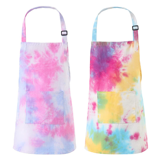 Spornic Kids Apron Kitchen Aprons for Cooking Baking Painting Crafting Art Party and Gardening (color2, Large)