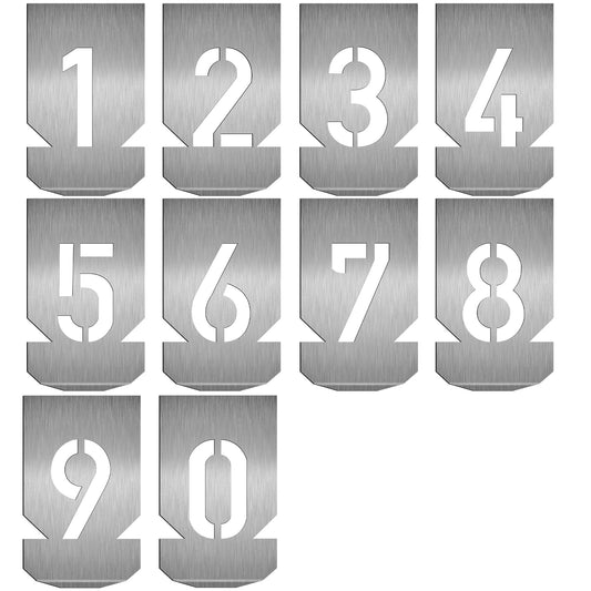 HAUTMEC Vintage Stainless Steel Numbers Stencils, 0 to 9 Stainless Steel Stencils & Holder, 1"(25mm) Numbers, Shop Stencil, Advertising Stencilling, Craft-Printing, Reusable, HT0336-ST