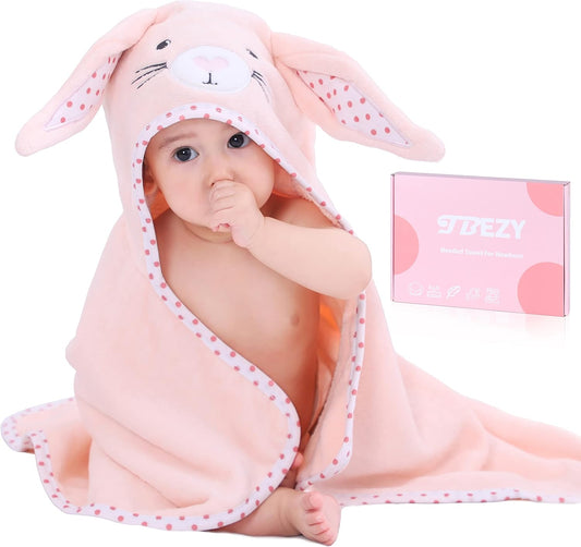 TBEZY Baby Hooded Towel - Ultra Soft Thick Cotton with Unique Bunny Design for Newborns