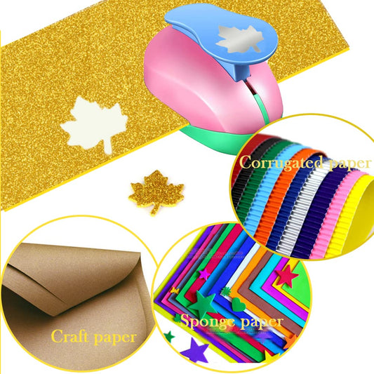 VSREI Maple Leaf Hole Punch, Paper Punches, Maple Leaves Puncher, MapleLeafPunches for Paper Crafts, Maple Leaf-Shaped Hole Punch, 1 inch 5/8 inch 3/8 inch MapleLeafHole Punches Set (Random Color)
