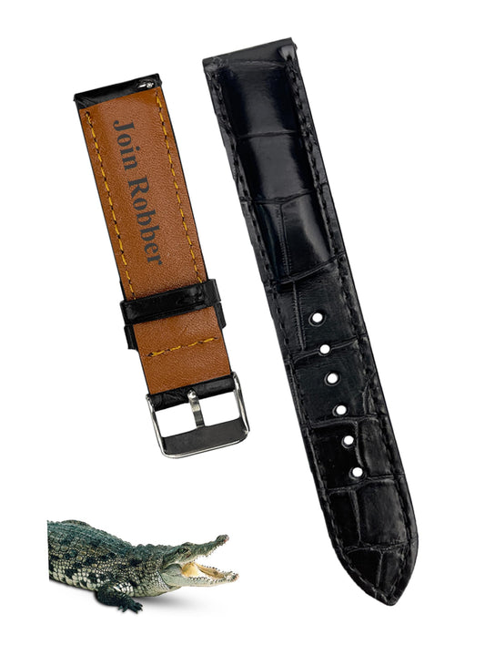 vinacreations Bespoke AIIigator Watch Band Handmade Personalized Leather Watch Strap Engraved Name Gifts for Men Father's Day Custom Lug Width 14mm 16mm 17mm 18mm 19mm 20mm 21mm 22mm 24mm