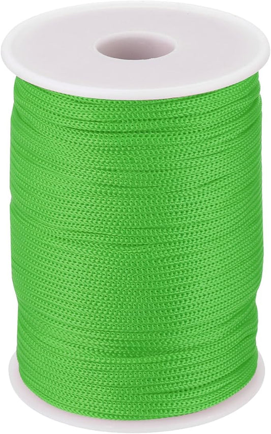 MECCANIXITY 1/12 Inch Polypropylene Rope Braided Ropes, 328ft Nylon Rope Hollow Utility Cord for Clothesline, Camping, Hiking, Outdoor, Light Green