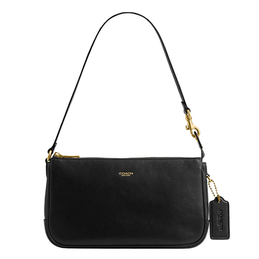 Coach Women's Natural Grain Leather Plaza Bag, Black, One Size