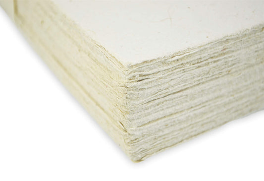 Handmade Lokta Card Stock Paper with Deckle Edge. Tree-free lokta paper for vintage craft, printing, and invitations. 8.5 x 11 inches (100 Sheets, Natural)