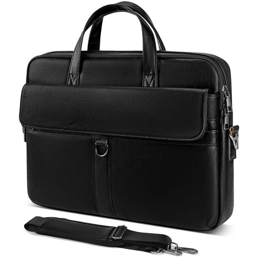 14 inch Laptop Leather Sleeve Bag for 2026-2021 14-inch MacBook Pro M5 A3427 A3434 M4 A3112 M3 A3401, 14" HP Dell Lenovo ASUS Acer Chromebook, Padded Travel Shoulder Accessory Case