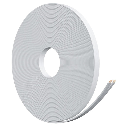 14 30 14/2 CL2 HiFind Premium Gauge Flat Speaker Cable Wire Ft White, OFC Electrical Low Voltage Audio Wire AWG, Thin