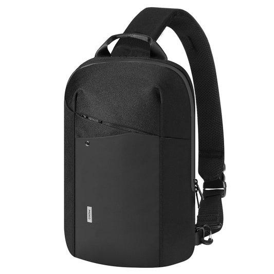 MoKo Compact EDC Sling Bag for New 13-inch iPad Pro M4/Air M2, Minimalist Chest Shoulder Crossbody Bag for Men Women Daily Use, Single Strap Daypack for New 13" MacBook Air/14 MacBook Pro, Black