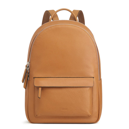 S-ZONE Genuine Leather Backpack Purse for Women Travel Backpack Classic Work Shoulder Bag Business Daypack Adjustable Straps Medium