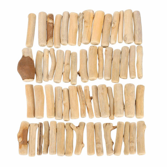 MECCANIXITY 2.4" Natural Driftwood Pieces, 0.3" to 0.7" Dia Driftwood Twigs for Crafts Drift Wood Sticks for DIY Crafts Photo Props Wall Decor, Wood Color