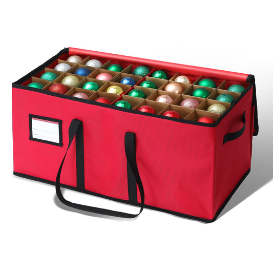 BIEBOS Christmas Decoration Organizer Ornament Holder Village Storage Chest Box，Tree Keepers Ornament Ball Storage，Santas Bags Storage