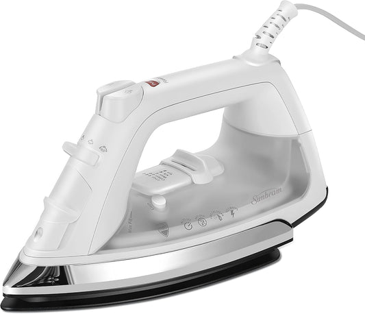 Sunbeam Classic Steam Iron - 1200 Watt Anti-Drip Nonstick Soleplate | 8' Swivel Cord & Auto Shut-Off, White
