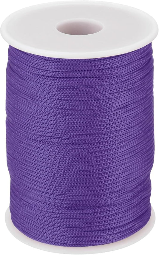 MECCANIXITY 1/12 Inch Polypropylene Rope Braided Ropes, 328ft Nylon Rope Hollow Utility Cord for Clothesline, Camping, Hiking, Outdoor, Dark Purple