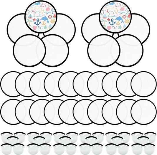 Foldable Flying Disc Fans Set with Bags, 9.8 Inch Black Egde Fabric Beach Flying Disc for Wedding Gift Party Favors Outdoor Activity
