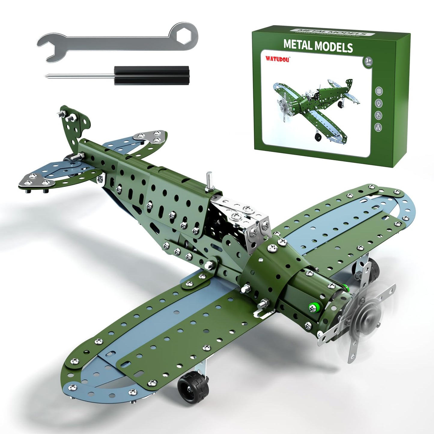 Model Airplane STEM Building Projects Toys - DIY Building STEM Projects Toys for Kids Boys Girls Ages 8-12-16, Assembly Science Kit Model Plane Birthday Gift Toys for Kids Boys 8 9 10 11 12 Years Old