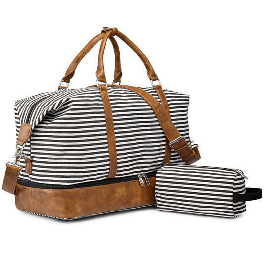 S-ZONE Weekender Bags for Women Men Travel Duffel Bags with Shoe Compartment Overnight Carry on Duffle Tote