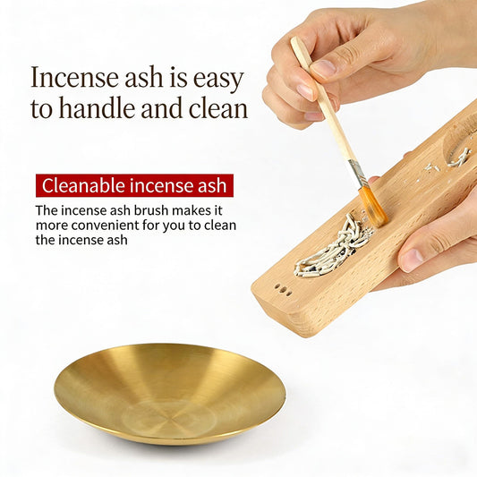 4 in 1 Incense Holder Suit with Wooden Base and Brass Holder, for Burning Palo Santo, Sage Sticks, Holy Wood, Multi-Functional with Ash Catcher and Tealight Candle Holder