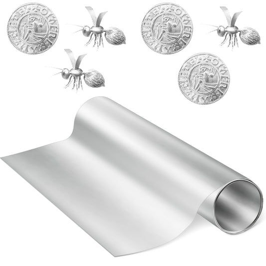 Yaocom 1 Roll Aluminum Metal Crafts DIY Foil 12 Inch x 40 ft x 0.1 mm Thick for Art Project Aluminum Flashing Roll Wide Sheet Multipurpose Metal Sheets for DIY and Crafting Projects (Silver)