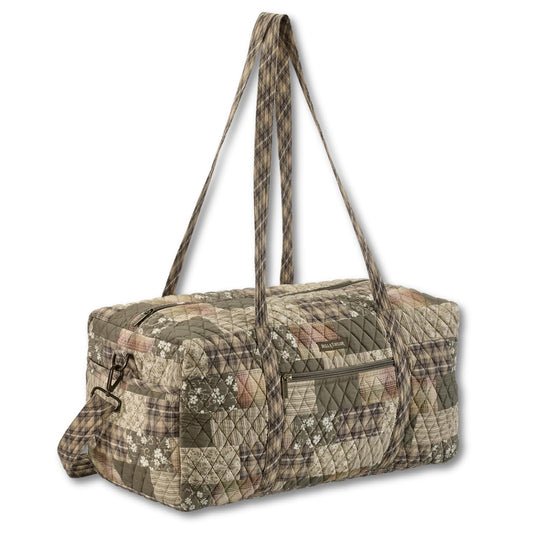 Bella Taylor Quilted Cotton Duffel Bag |Large Carry On Travel and Weekender Bag For Women| Woodland Patch