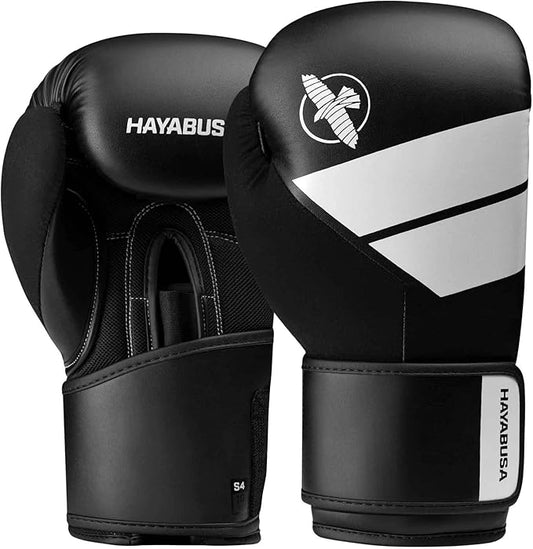 Hayabusa S4 PU Leather Boxing Gloves for Men, Women & Kids, 10oz, 12oz, 14oz, 16oz, Training, Sparring, Kickboxing, Fighting Sports, Taekwondo, MMA, Muay Thai & Arts