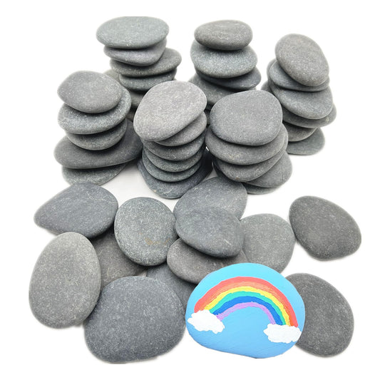 Lifetop 50 PCS Rocks Bulk for Painting, 2"-3" Natural River DIY Flat & Smooth Kindness Stones for Crafts, Decoration, Medium Rocks for Painting,Hand Picked