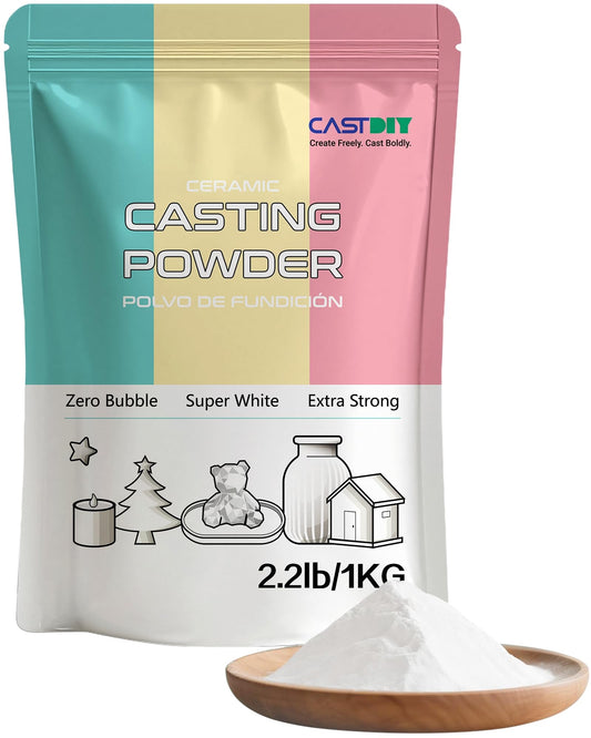 CASTDIY Casting Powder 1 kg, Zero Bubbles, Super White, Super Hard, Odorless, Plaster Gypsum Powder for Silicone Molds, 30 Minutes Demold, Suitable for Handicrafts, Decorations, Plaster Statues, DIY