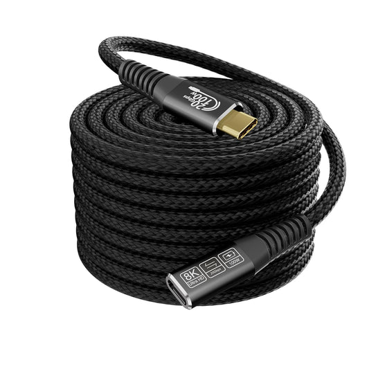 Yiicumhh 20FT, 20Gbps/100W USB3.2 4K@60Hz 4/3 Long USB c Extension Cable Type C Extender Cord, Video Output Nylon