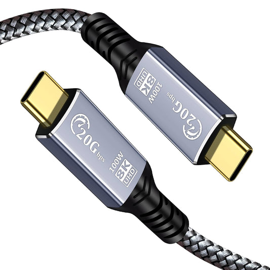 1FT, 3.2 2X2 8K 20Gbps 100W 15/16 1FT) Tan QY USB C Cable USB C Gen Cable, Monitor Video Output, High Speed Data