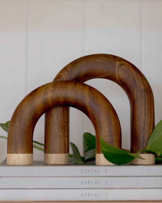 PEAKOLY Wood Arch Decorative Objects - Book Shelf Decor Aesthetic, Modern Coffee Table Decor, Home Décor Accents, Wood Sculpture, Shelf Decorations, Bookshelf Decorations, Bookcase Decorative Items