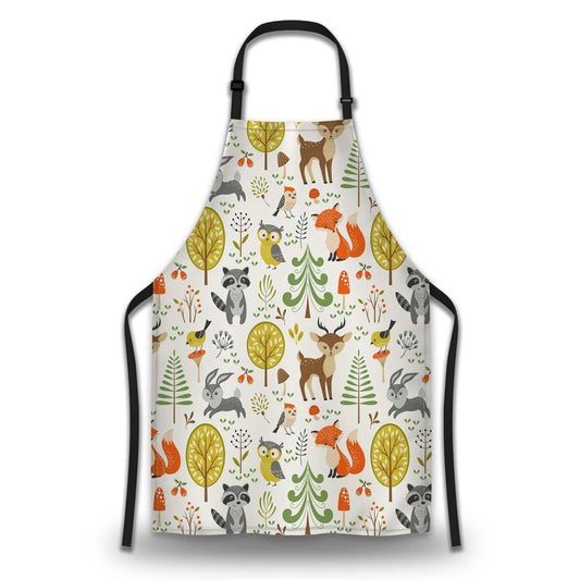 Olikked Gardening Apron for Women Cute Woodland Animals Cooking Aprons for Men for Kitchen Cooking Restaurant BBQ Painting Crafting 27” (W) x 31” (H), Waterproof Apron