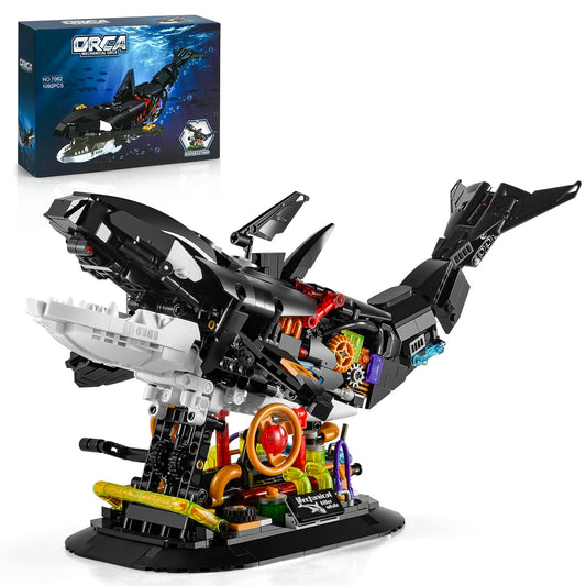 BNG Orca Building Set for Adults,Sea Animal Mechanical Fish Toys,Home Office Decor and Idea Gift for Adults and Boy 14+(1092PCS)
