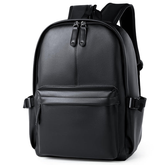 MATE ELAN Pu Leather Laptop Backack For Men Women Classic Water-Resistant Purse Airplane Travel Backpacks Work Business Bag Black