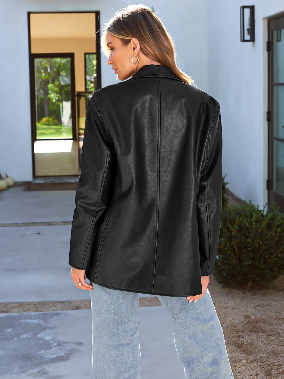 AUTOMET Womens Leather Jackets Faux Coats Bomber Outfit Fall 2026 Black L