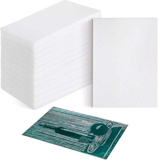 Pangda 100 Pcs White Foam Printing Plates, Foam Sheets Crafts Color Craft Board for Printmaking, Card Making, DIY Project, Stamp, Classroom, Scrap Booking (1.3 mm Thick)