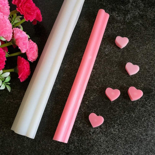 Joayuezo Silicone Soap Mold Long Tube Column Mould DIY Dessert Soap Candle Clay Craft Making Molds Pipe Tube Handmade Cake Mousse Baking Tool (Love)