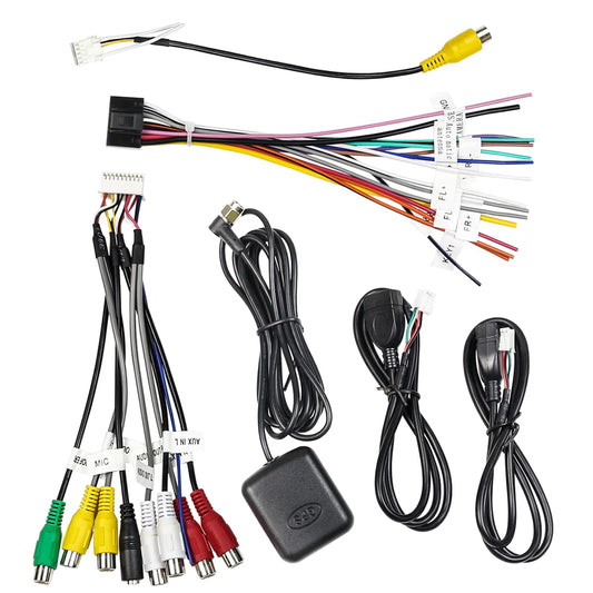 16 10/20 4/6 Android Radio Wiring Harness Kit with Pin ISO Car Radio Wire Harness, Pin RCA Back Camera Adapter, Pin USB