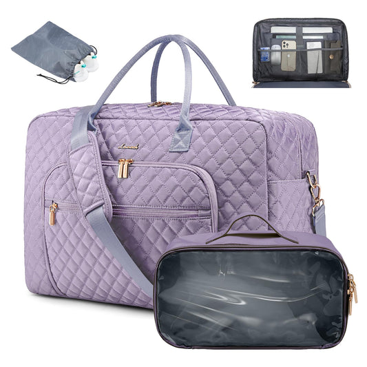 LOVEVOOK Travel Duffle Bag, Weekender Bag for Women with Professional Laptop Compartment Carry on Overnight Case with Toiletries Kit Wet Pocket for Business Travel, Hospital bag for Labor and Delivery
