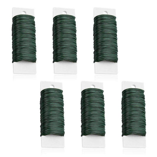 Coobbar Green 22 Gauge Flexible Paddle Wire, 6 Pack 228 Yards, Crafts, Christmas Wreaths, Floral Arrangements