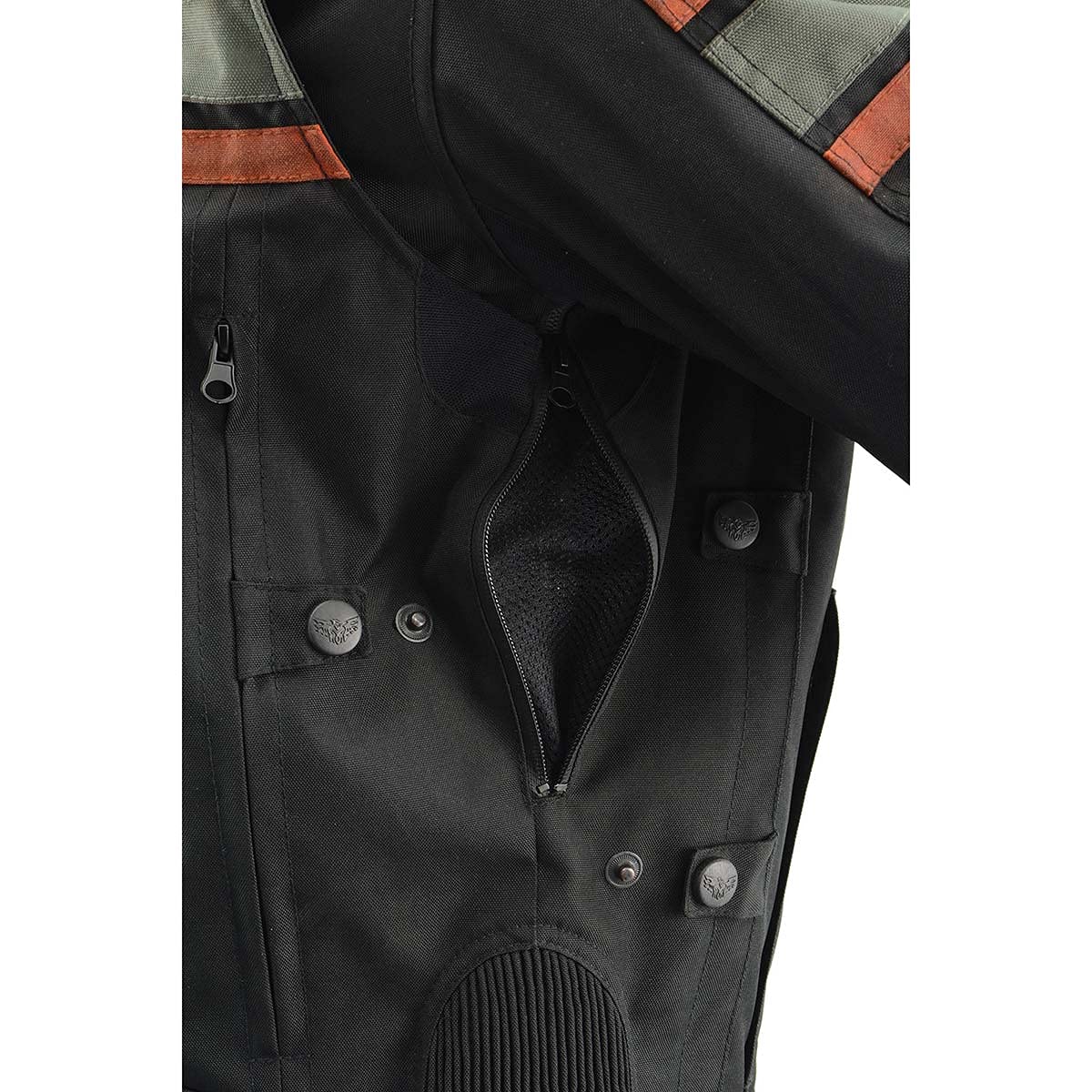 Milwaukee Leather Men’s CE Armored All-Season Motorcycle Jacket – Impact Protection Textile Racer Design - X-Large