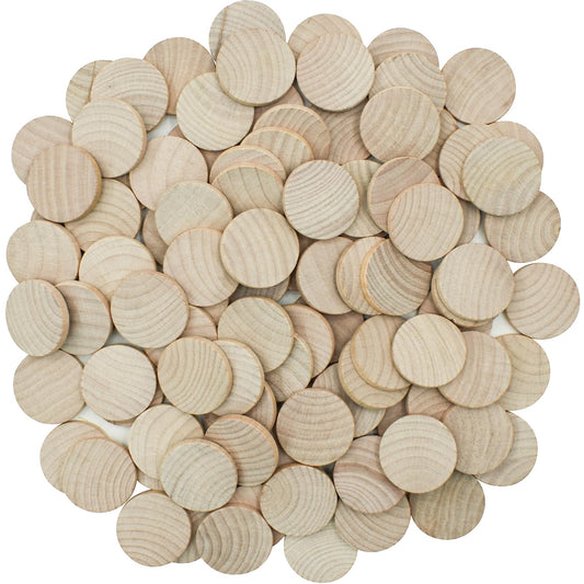 Enkrio 100Pcs Unfinished Wood Slices 1-1/2 inch Round Wooden Coins Wooden Disc Blank for DIY Crafts Art Supplies (1-1/2'' x 13/64'')